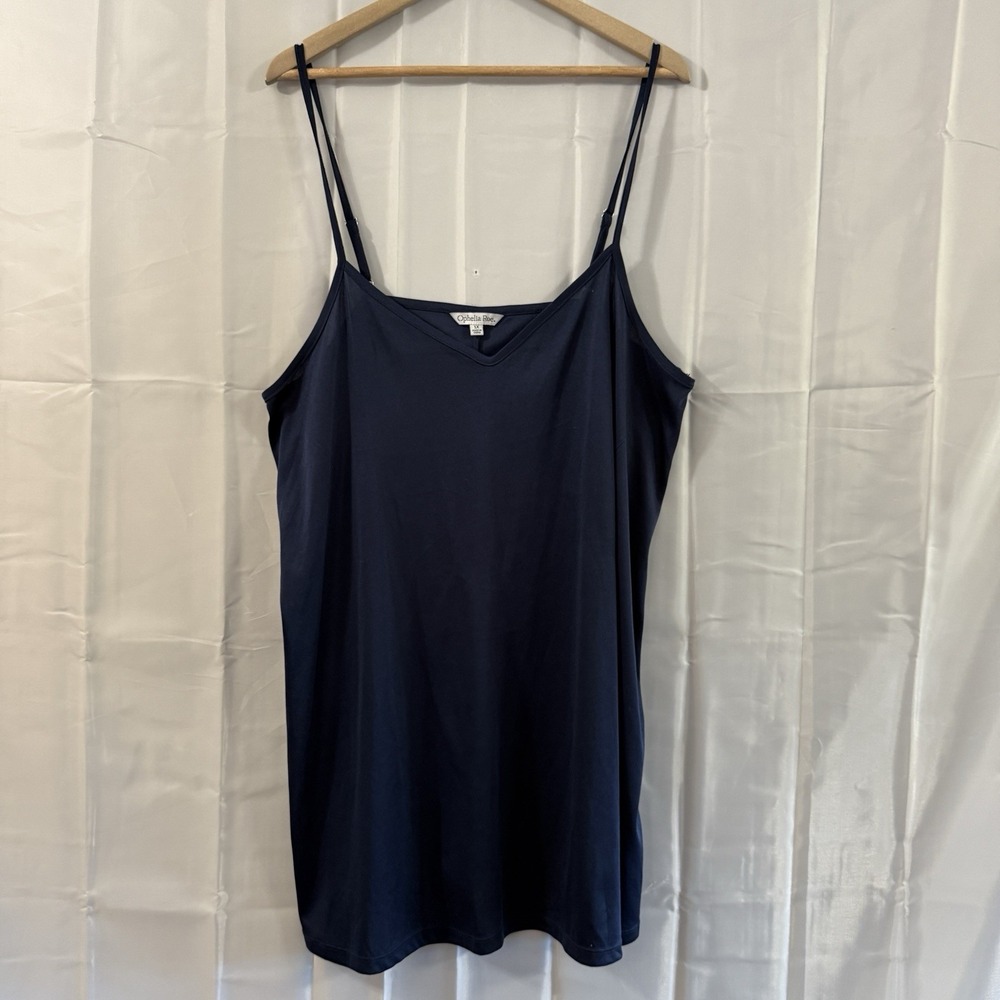 Navy Blue Adjustable Slip Dress 1X Lightweight Nightgown Pajamas Sexy Lingerie